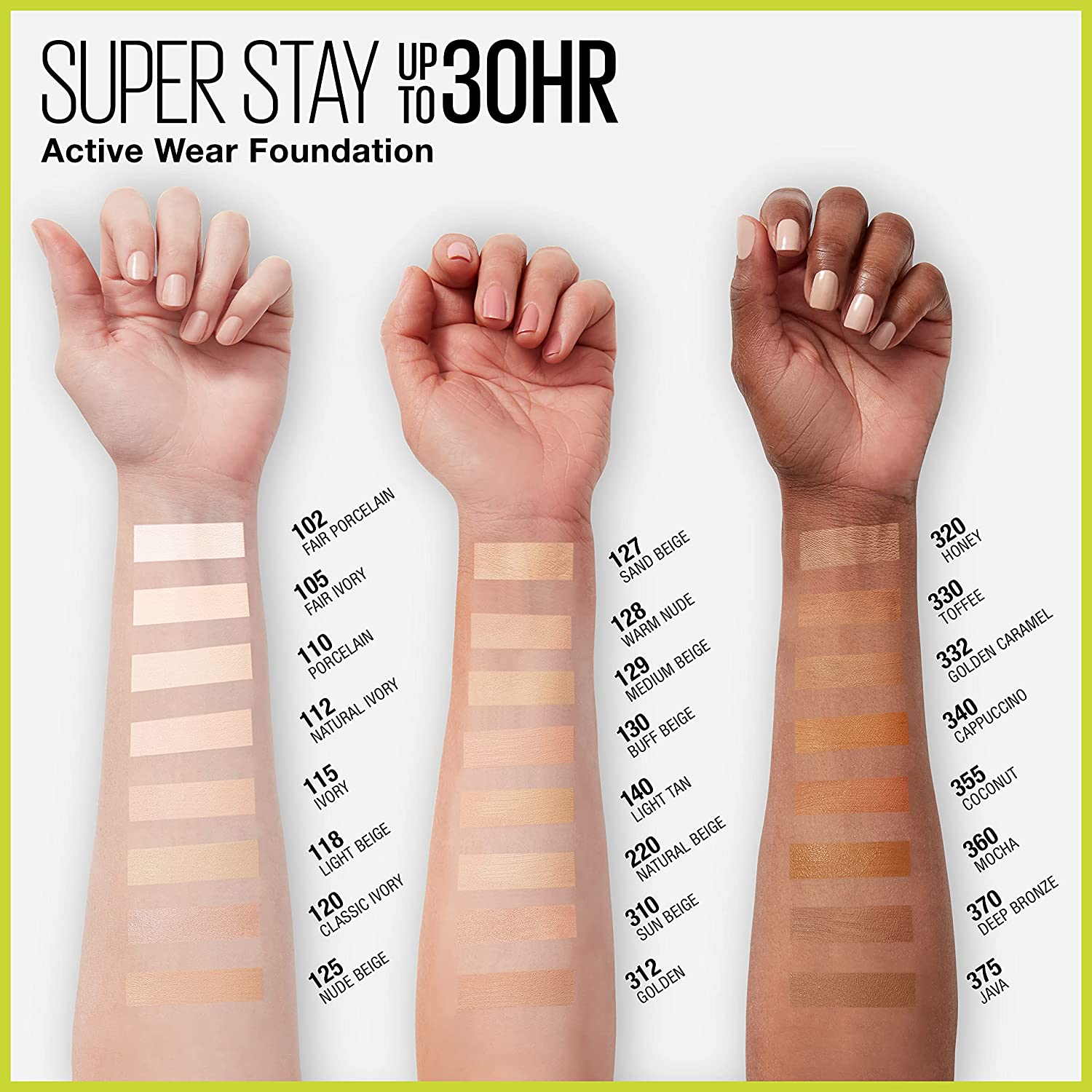 Maybelline Super Stay Full Coverage Liquid Foundation Active Wear Makeup, Up to 30Hr Wear, Transfer, Sweat & Water Resistant, Matte Finish, Medium Beige, 1 Count - Image 3